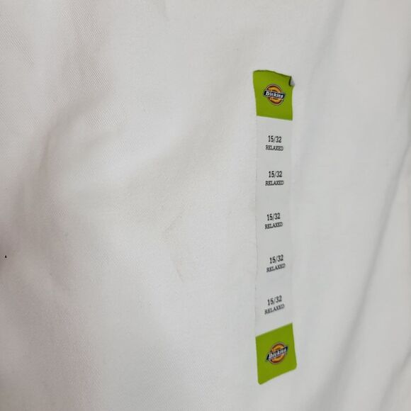 Dickies Size 15 Juniors White Relaxed Fit High Rise Fray Hem Cropped Work Pants - Picture 9 of 14